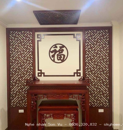 Bàn thờ đẹp gỗ hương đá mẫu BTD tại Cầu Giấy