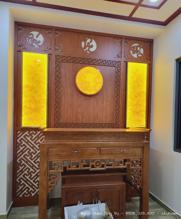 Bàn Thờ Gỗ Hương Triện Như ý 1m97 tại Đống Đa