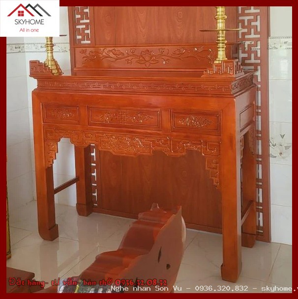 Bàn thờ Phật đơn giản tại gia mẫu BT-1076 tại Cầu Giấy