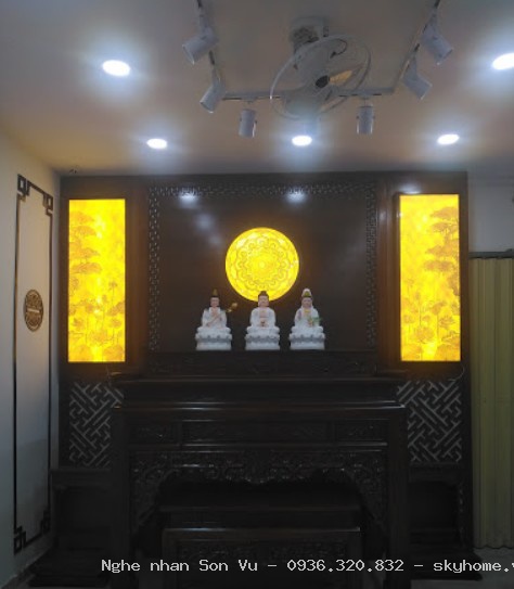 Bộ bàn thờ gỗ Hương đá nhà phố tại Hà Đông