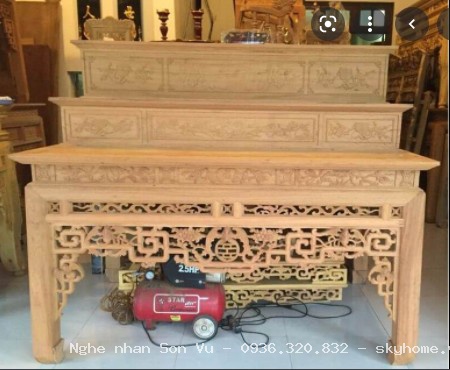 Thiết kế bức vách ban thờ, ban thờ rồng đẹp tại Long Biên