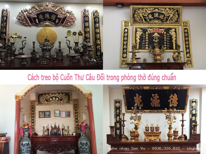 Tủ thờ 3 tầng kiểu lồng ghép tại Đống Đa