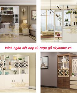 Vách ngăn kết hợp tủ rượu