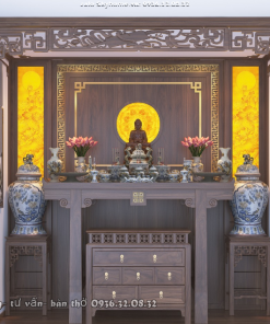 Quá trình thi công phòng thờ