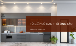 thiết kế tủ bếp có bàn thờ Ông Táo