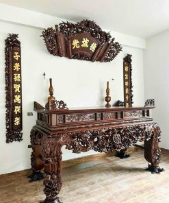 Sập thờ Mít chạm Mai Điểu