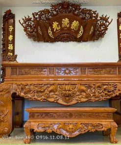 Bàn thờ Gỗ Gụ Lào Với gỗ hương đá