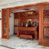 Sập Thờ Đục Tứ Linh Gỗ Hương Đá