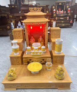 Bàn thờ thần tài gỗ gõ đỏ
