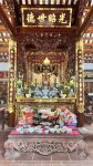 mẫu bàn thờ gỗ dổi chạm rơi ngậm chữ phúc sơn son thếp vàng