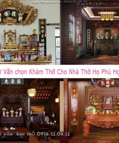 Sập thờ mai điểu tam cấp và khám gian thờ