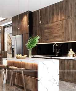 Tủ bếp gỗ tự nhiên