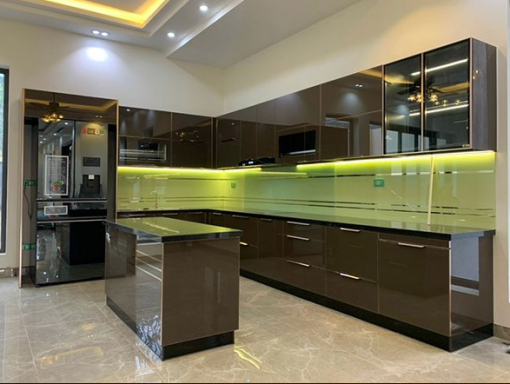 Tủ bếp nhôm kính
