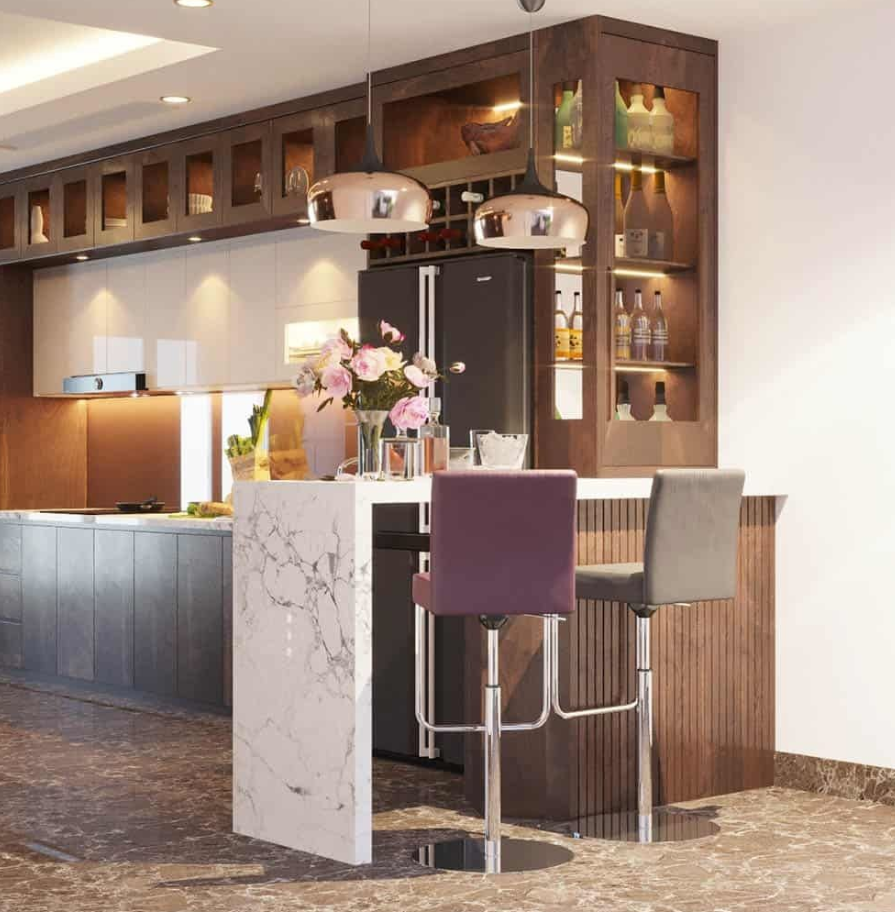 Tủ bếp có quầy bar 16 Tủ bếp có quầy bar