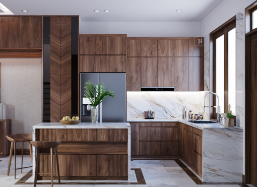 Tủ bếp gỗ tự nhiên