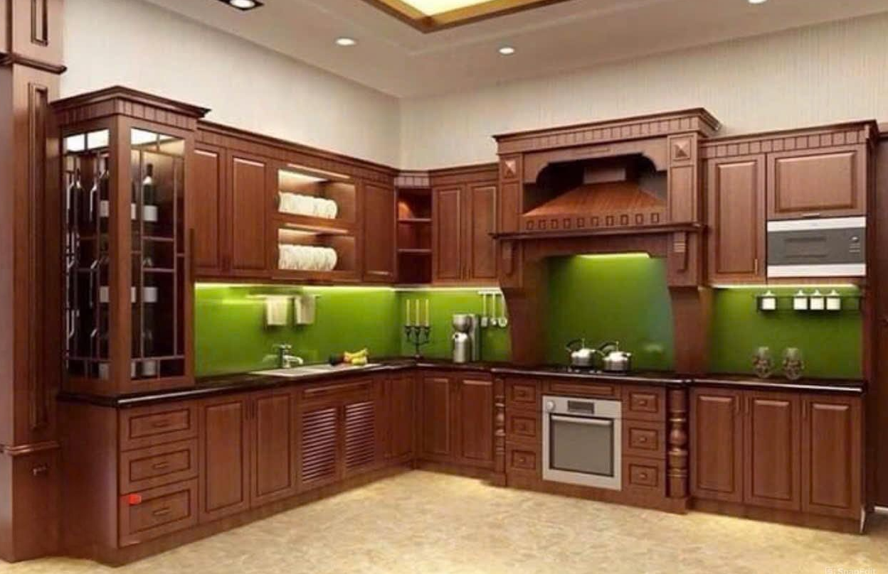 Tủ bếp gỗ xoan đào