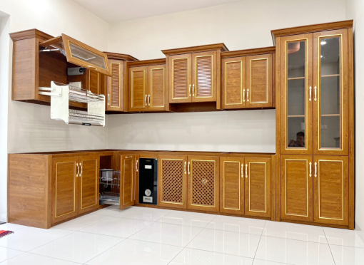 Tủ bếp nhôm kính