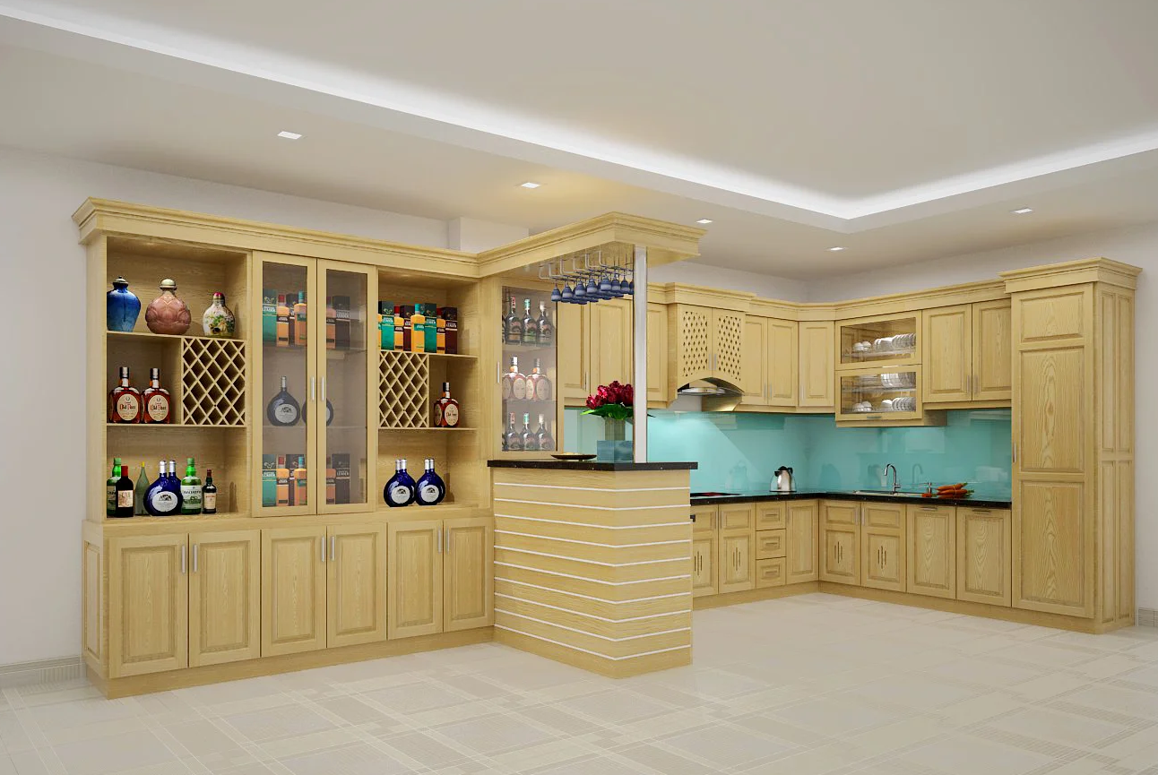 Tủ bếp gỗ tần bì