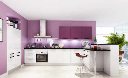 Tủ bếp Acrylic màu trắng