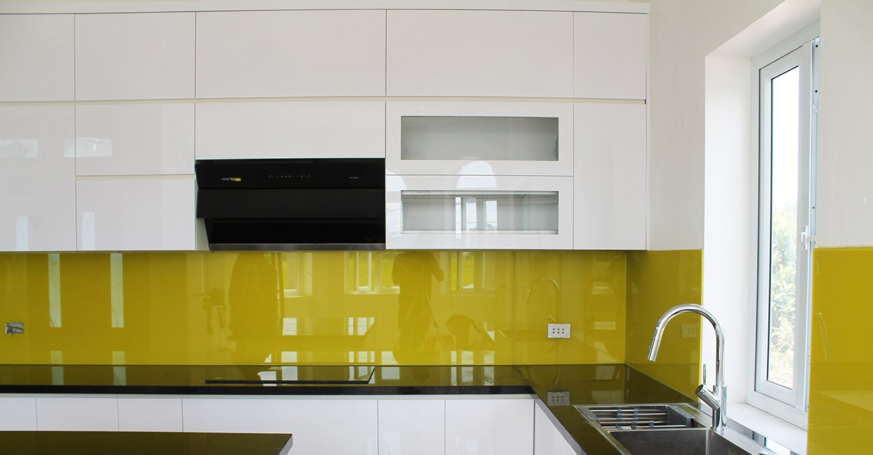 Tủ bếp Acrylic màu trắng 22 Tủ bếp Acrylic màu trắng
