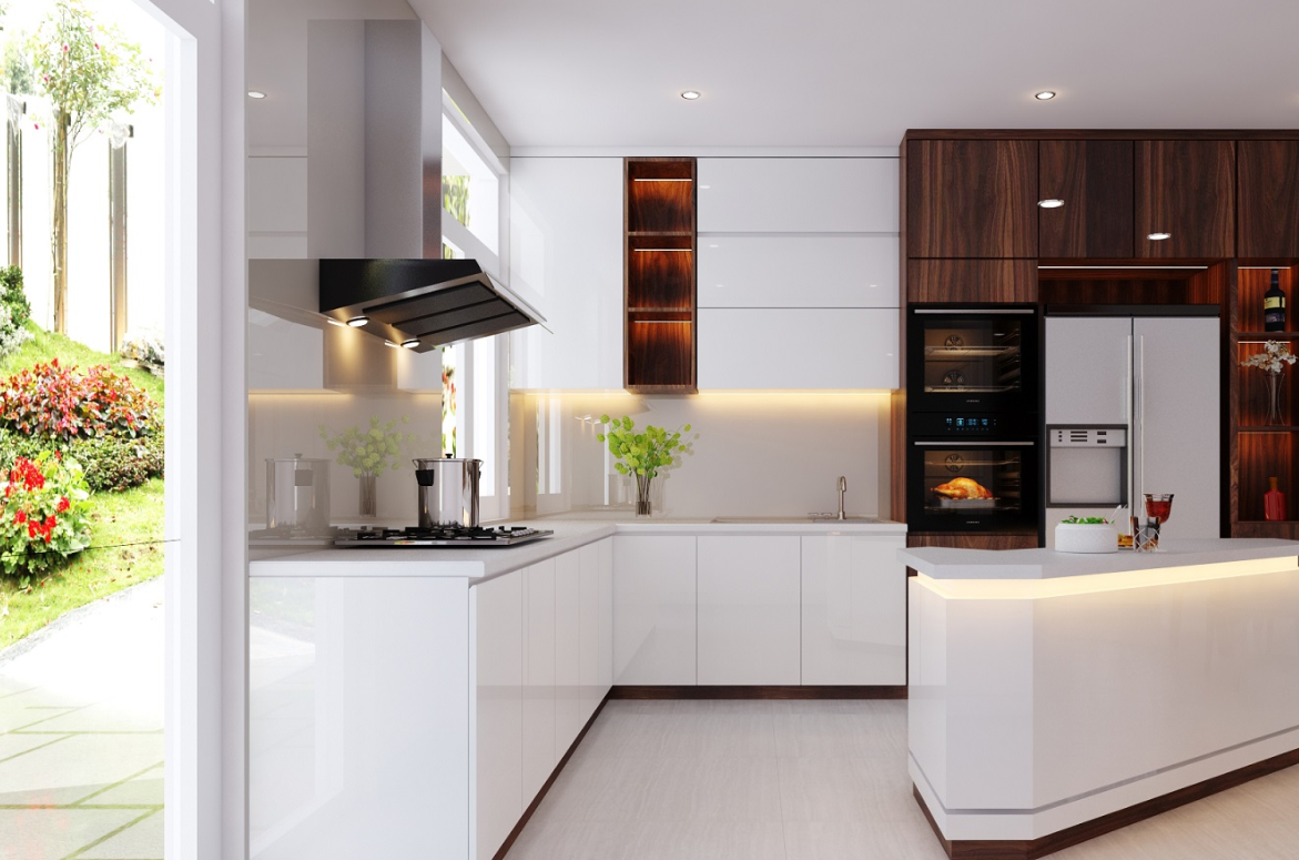 Tủ bếp Laminate màu trắng 17 Tủ bếp Laminate màu trắng
