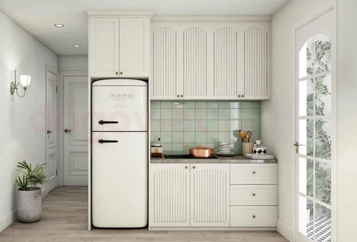 Các loại tủ bếp sơn trắng 14 Tủ bếp sơn trắng