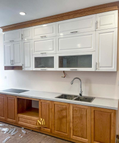 Tủ bếp Acrylic màu trắng