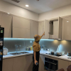 Tủ bếp màu be mẫu 100