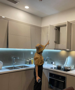 Tủ bếp màu be mẫu 100