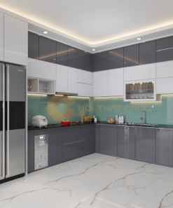 Tủ bếp màu trắng sứ