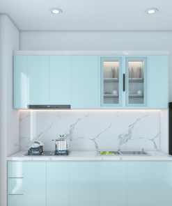 Tủ bếp màu xanh bạc hà