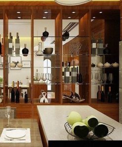 Tủ rượu treo góc tường