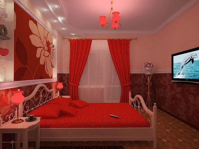 Phòng ngủ tông màu đỏ - Mẫu số 4