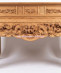 Bàn thờ gỗ gụ Lào tự nhiên chạm khắc thủ công cho đình chùa và không gian thờ cúng