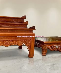 Bàn Thờ Truyện Như Ý Kết Hợp Sập 3 Bông Khảm