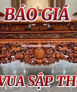 Mẫu vua sập thờ Mai Điểu gỗ gụ Lào chạm khắc thủ công cao cấp