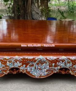Sập khảm ốc Singapore gỗ gụ Lào kích thước khủng dày 15 phân