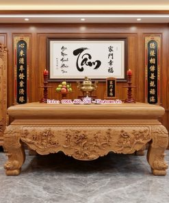 Sập Tích Tứ Dân gỗ gụ Lào đục chạm thủ công độc đáo tại xưởng