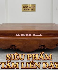 Sập tứ diện gỗ gụ Lào liền khối dày 15 phân kích thước lớn